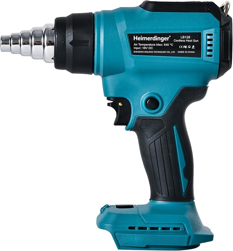 Heimerdinger Cordless Heat Gun Compatible with Makita 18V Battery, Max 1202°F Heavy Duty Hot Air Gun with Overload Protection,Fast Heating for Crafting, Shrink Tubing,Vinyl Wrap - Image 3
